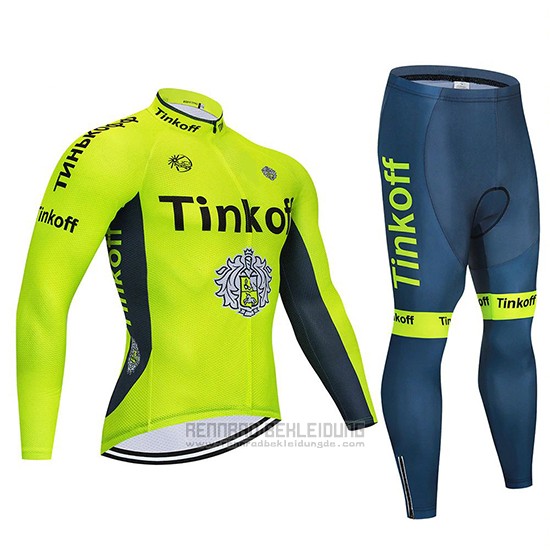2020 Fahrradbekleidung Tinkoff Gelb Trikot Langarm und Tragerhose - zum Schließen ins Bild klicken